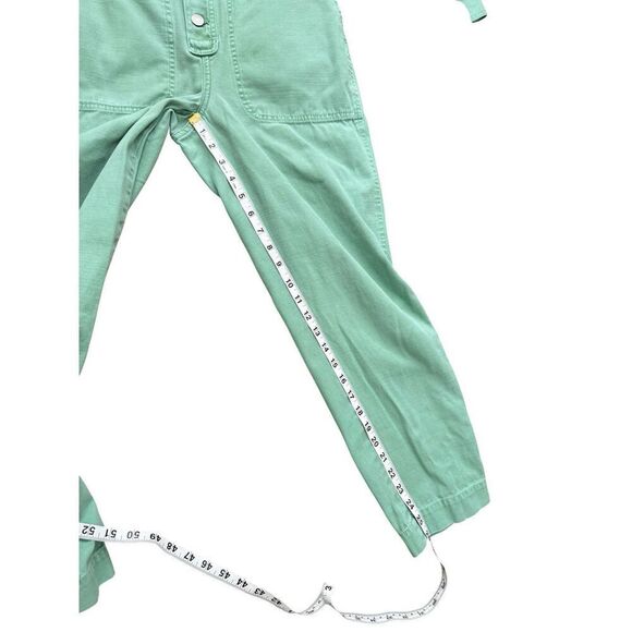 WOMEN'S SMALL MADEWELL GARMENT DYED RELAXED COVERALL JUMPSUIT IN PALE EVERGREEN - Picture 13 of 13